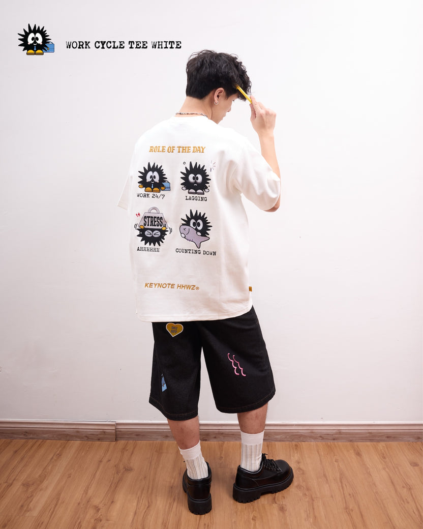 Work Cycle Tee White