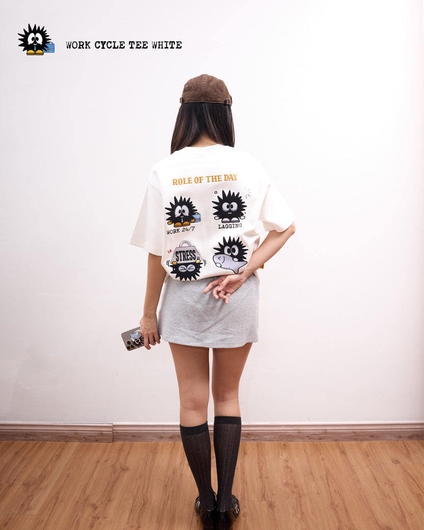 Work Cycle Tee White