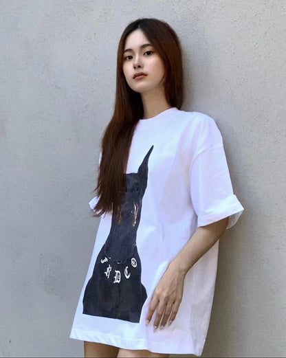 DOG HEAD LOGO WHITE TEE