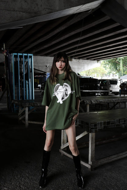 GOD NO TEARS GREEN TEE