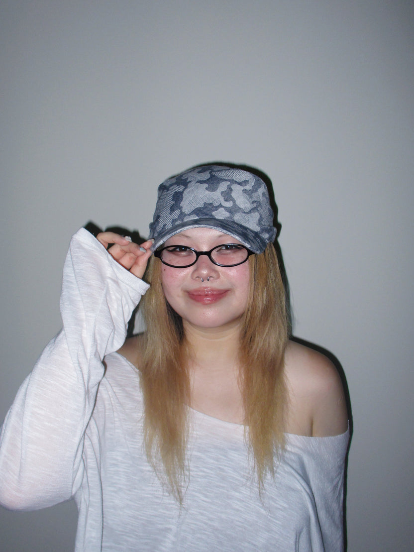 Grey Camo Scarf Hat
