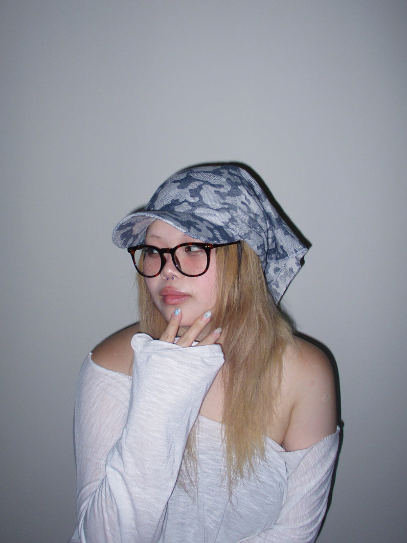 Grey Camo Scarf Hat