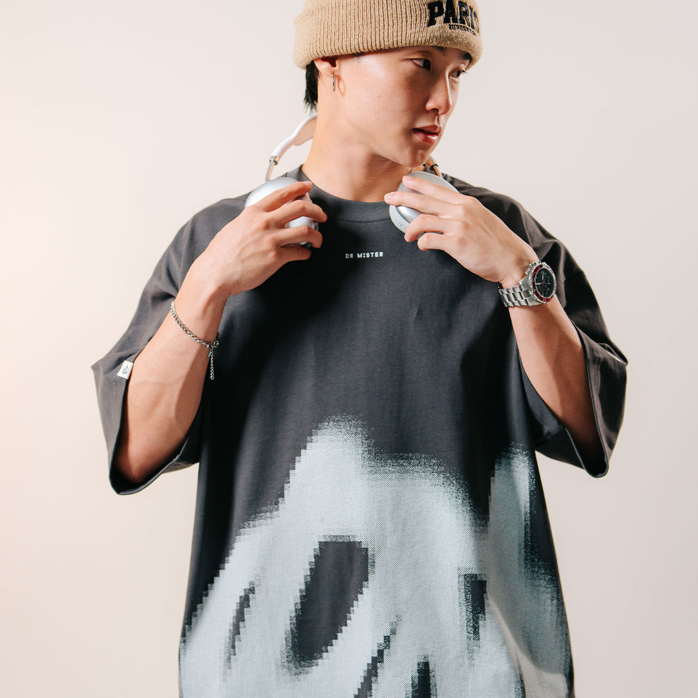 Initials Chaotic Peace L-Broad Tee - Grey