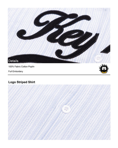 Logo Striped Shirt Blue
