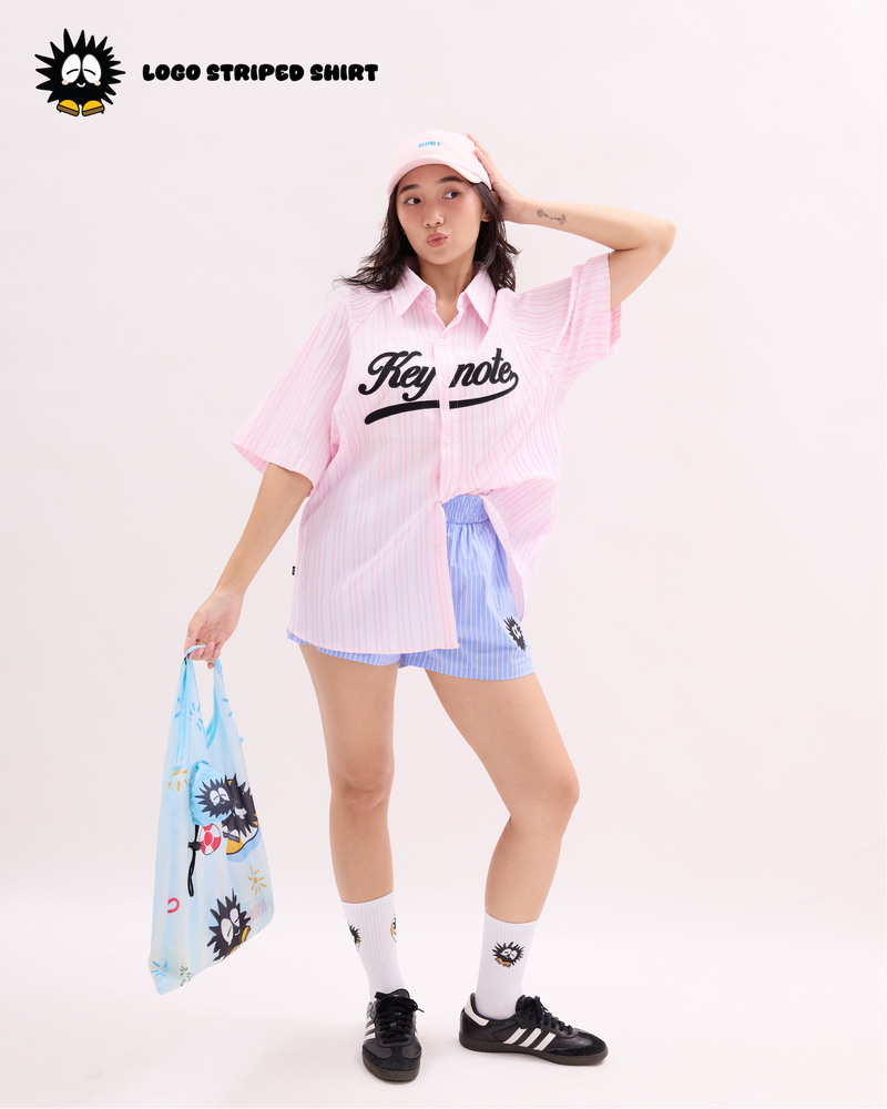 Logo Striped Shirt Pink