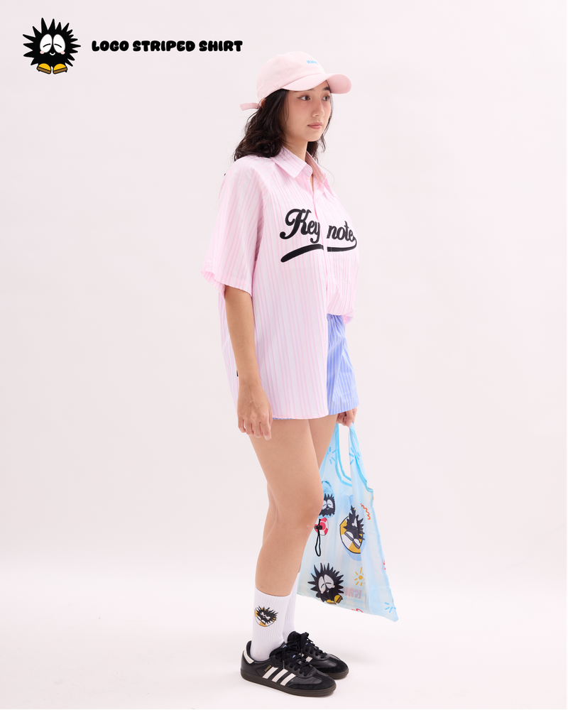 Logo Striped Shirt Pink