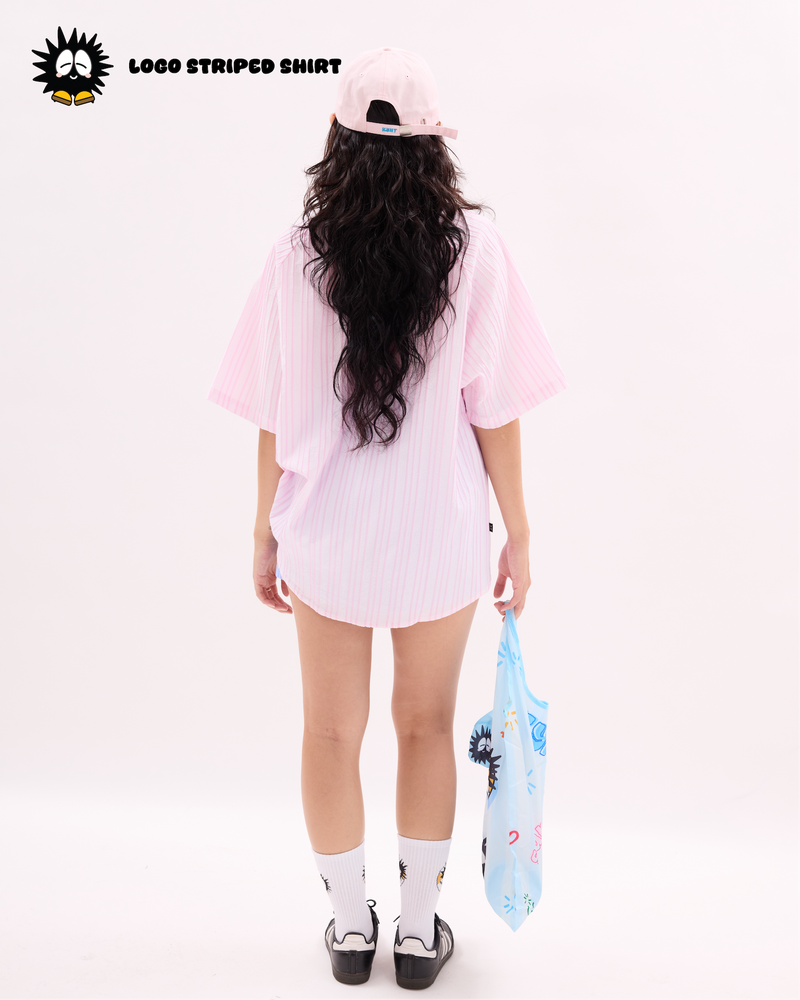 Logo Striped Shirt Pink