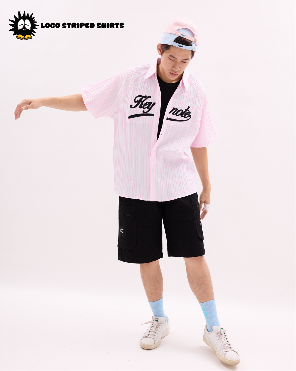 Logo Striped Shirt Pink