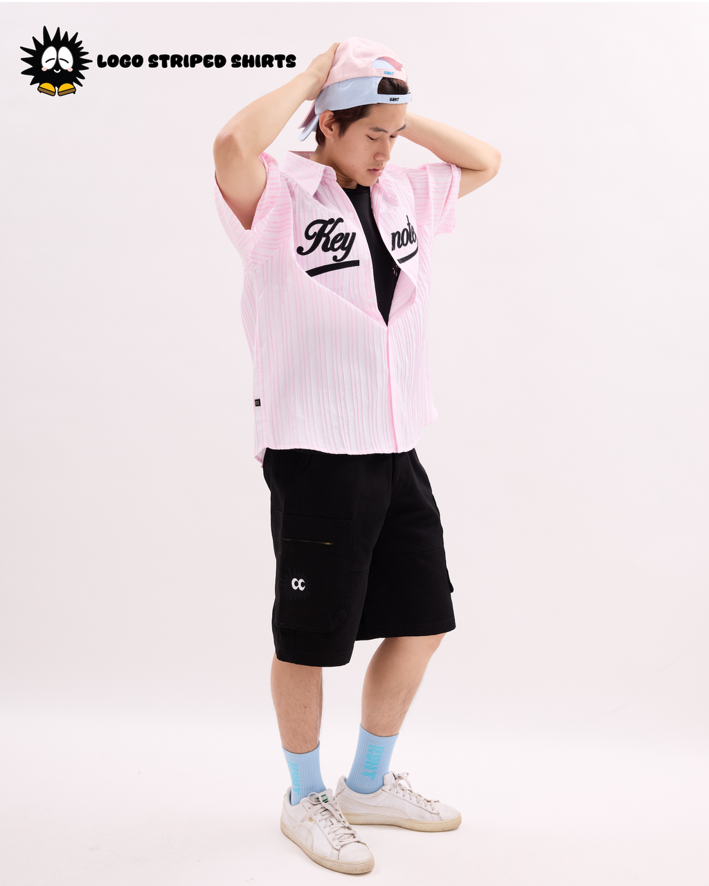 Logo Striped Shirt Pink