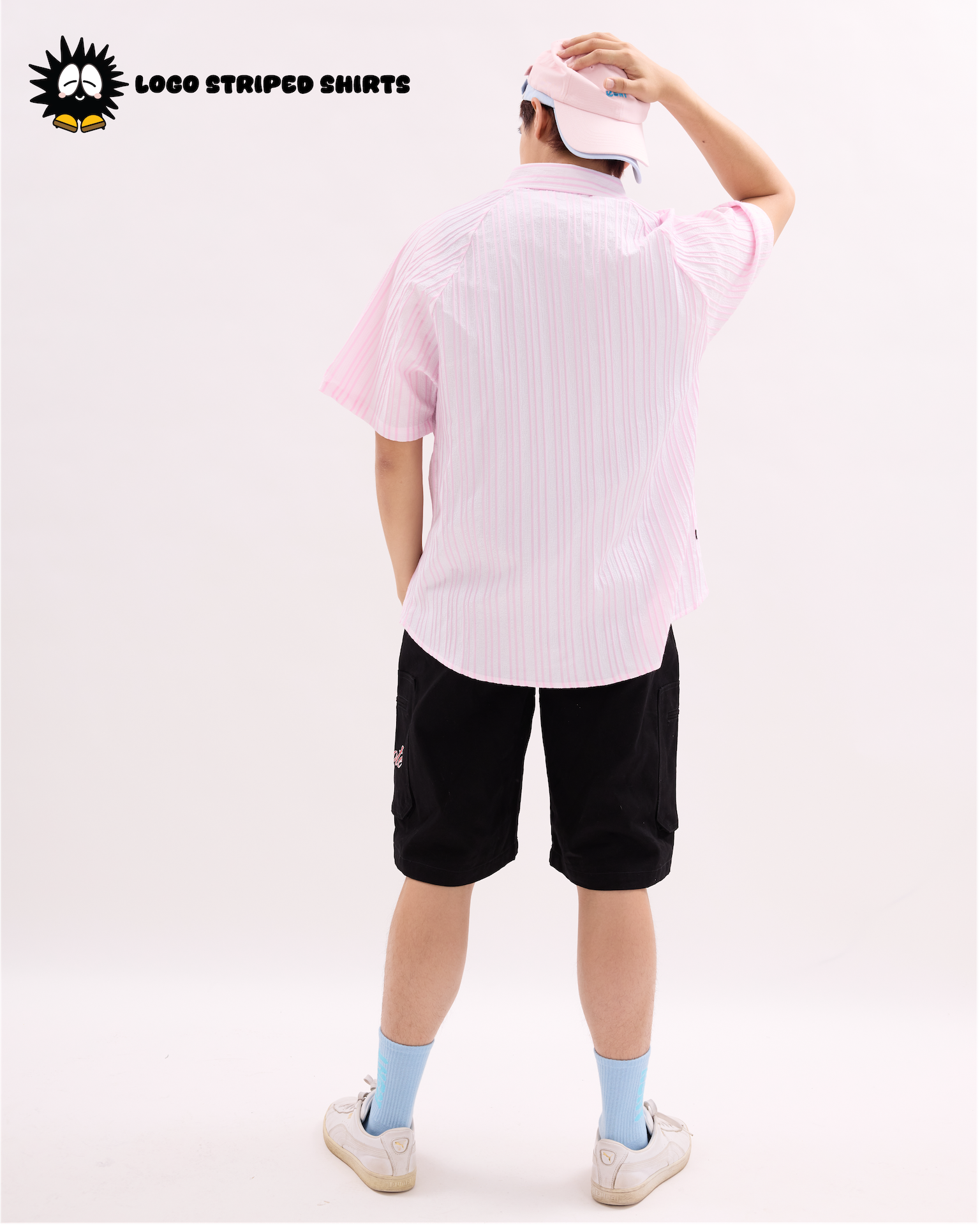 Logo Striped Shirt Pink