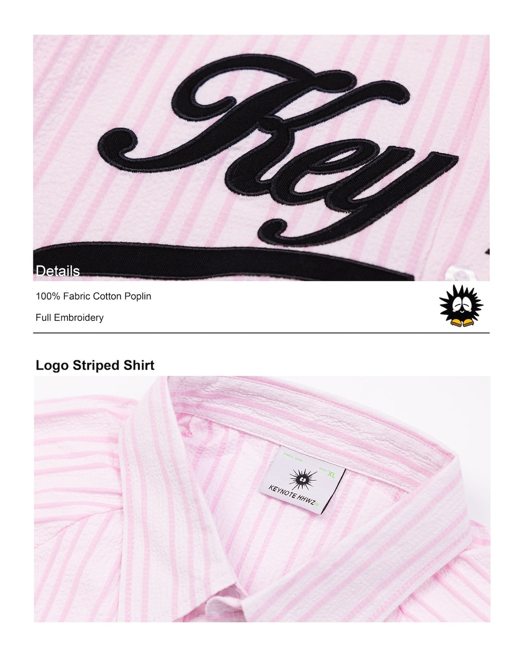 Logo Striped Shirt Pink