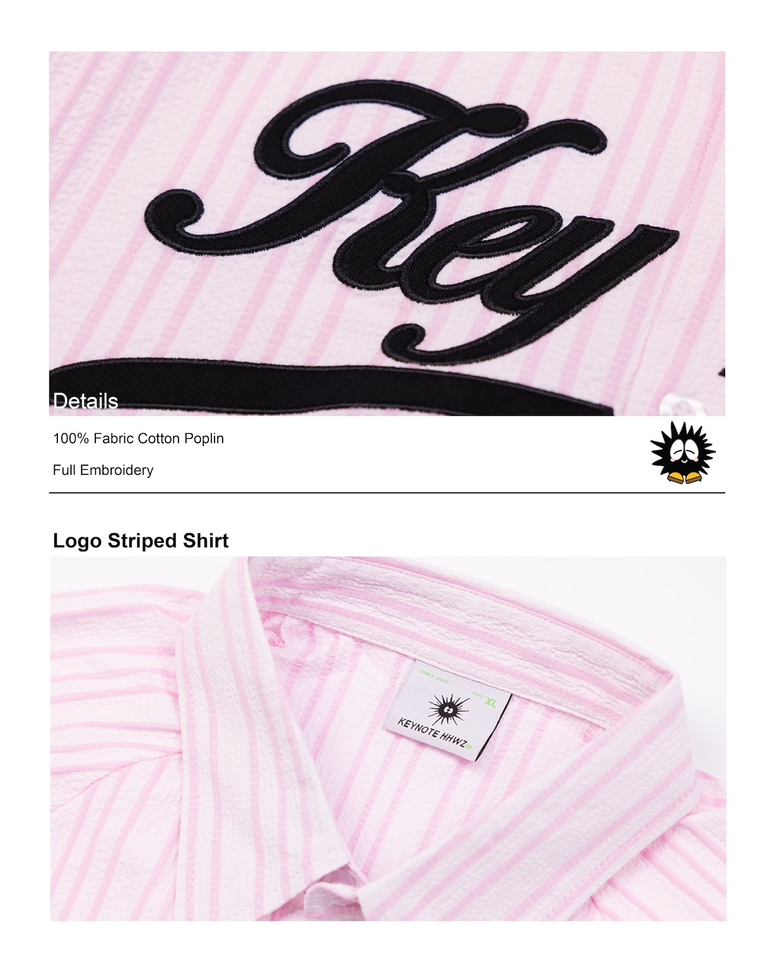 Logo Striped Shirt Pink