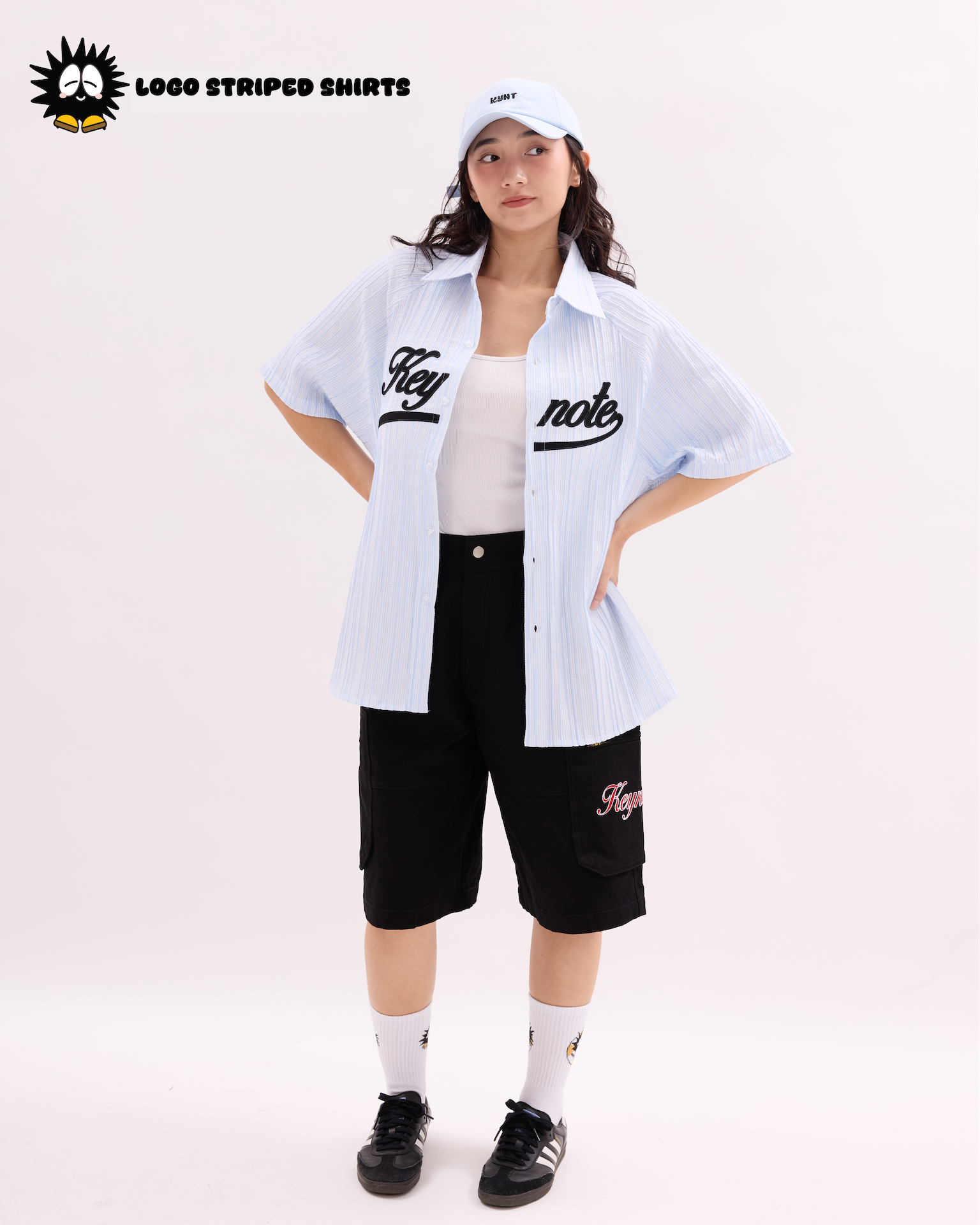 Logo Striped Shirt Blue