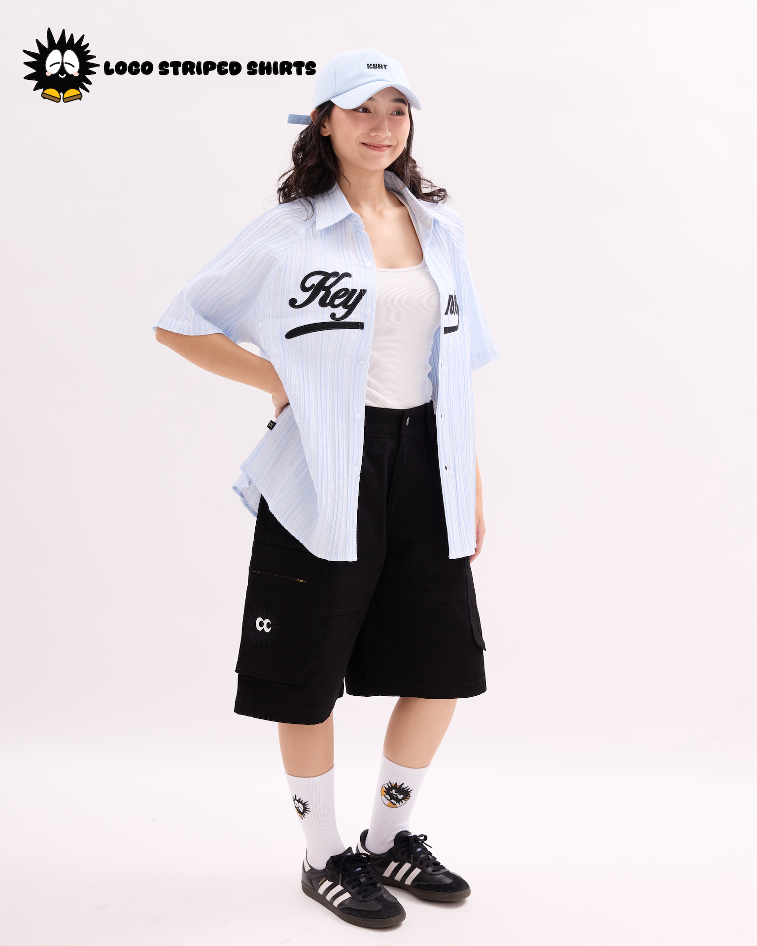 Logo Striped Shirt Blue