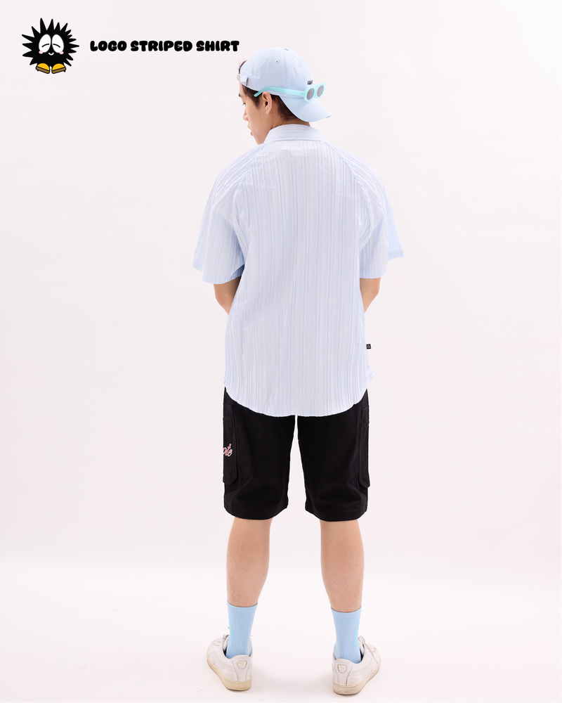 Logo Striped Shirt Blue