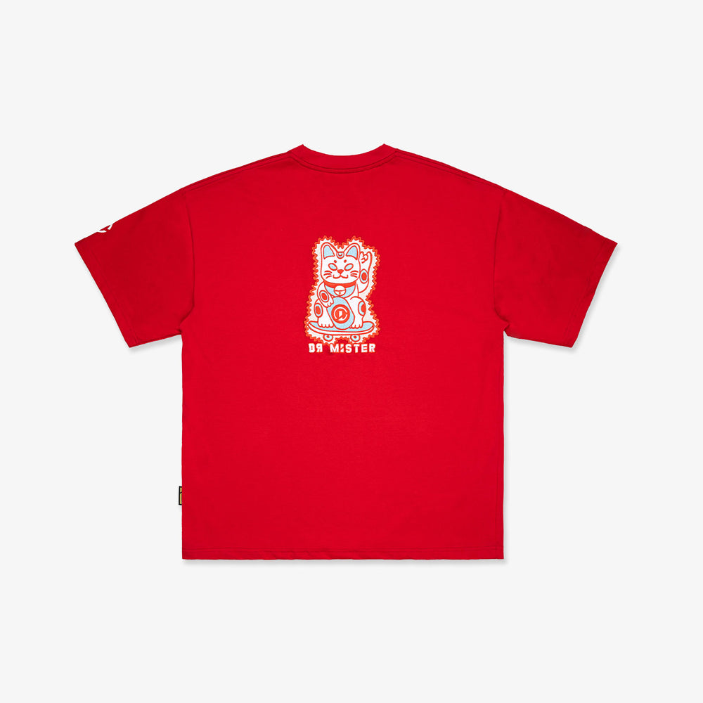 Lucky Neko Tee - Red