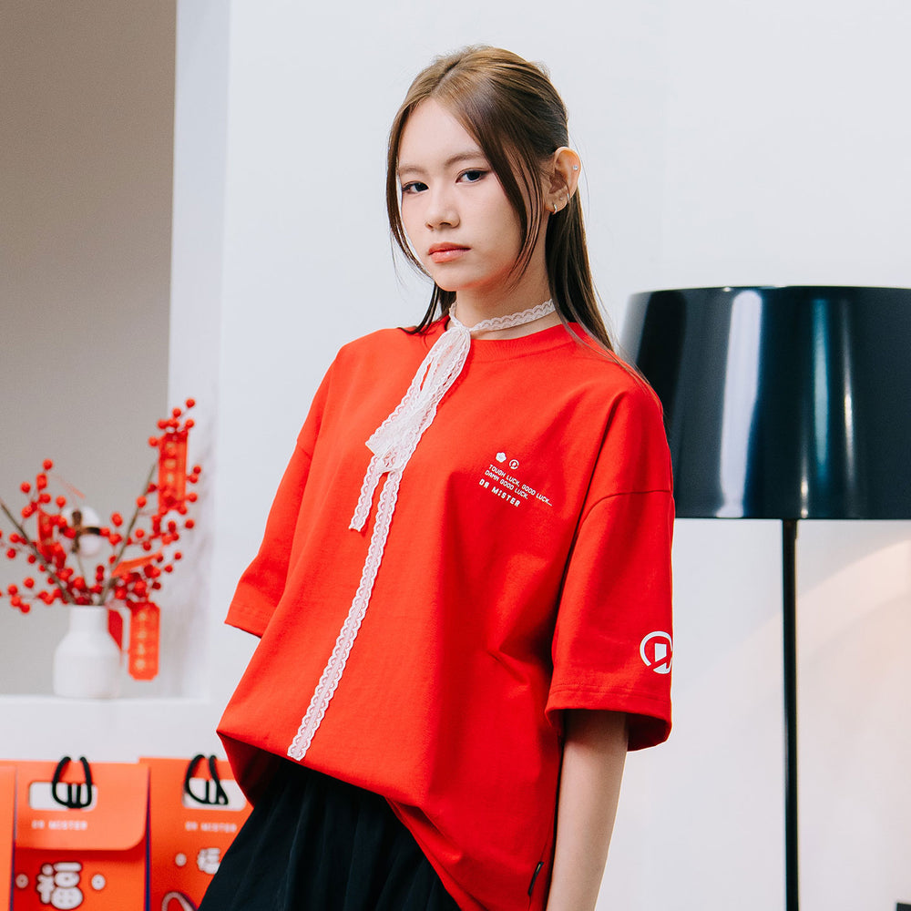 Lucky Neko Tee - Red