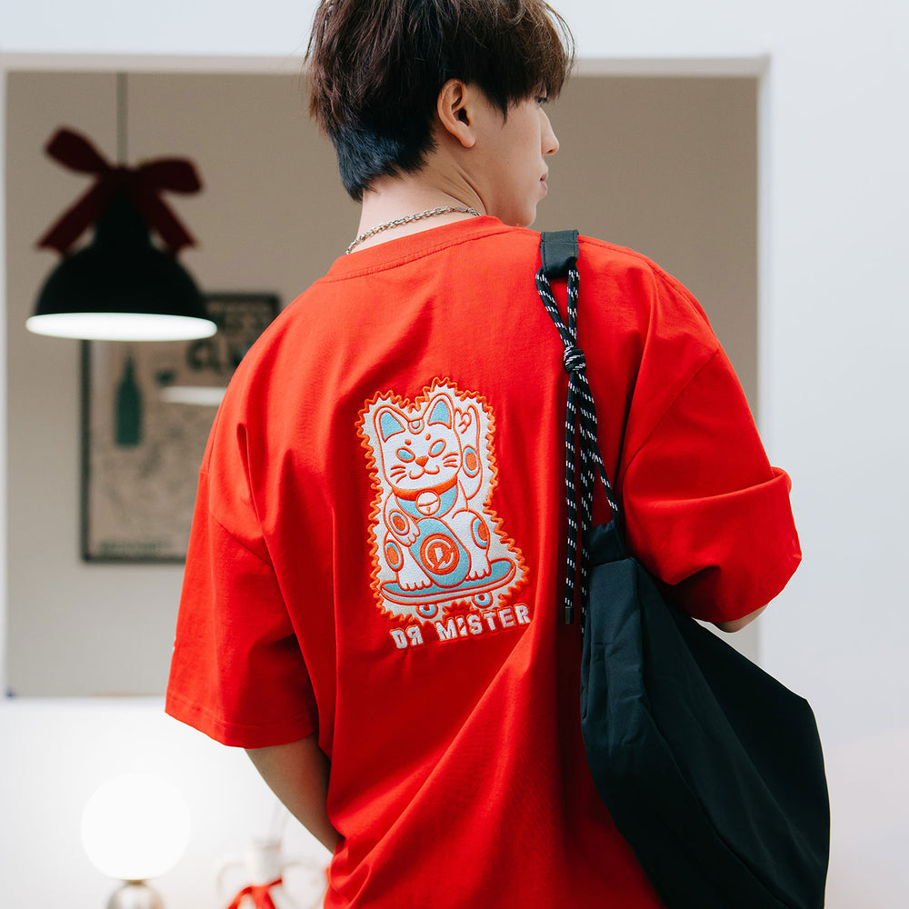 Lucky Neko Tee - Red