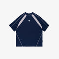 Lustre Panelled Broad Tee - Navy Blue