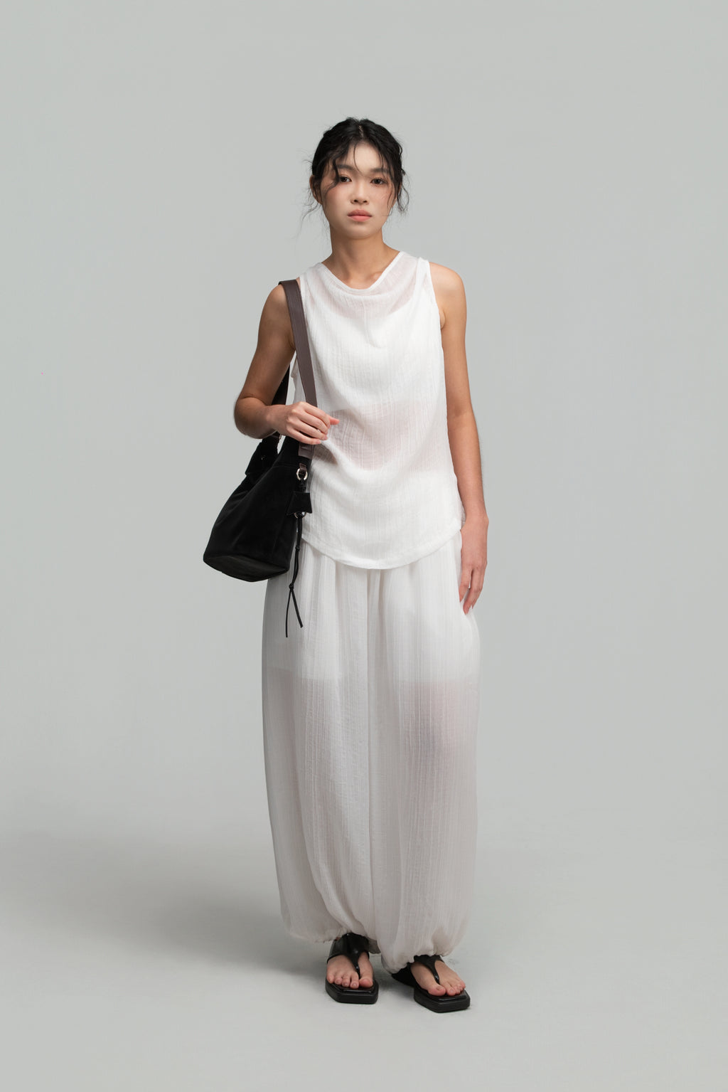 Small Soft Snow Leather Bag (Black)