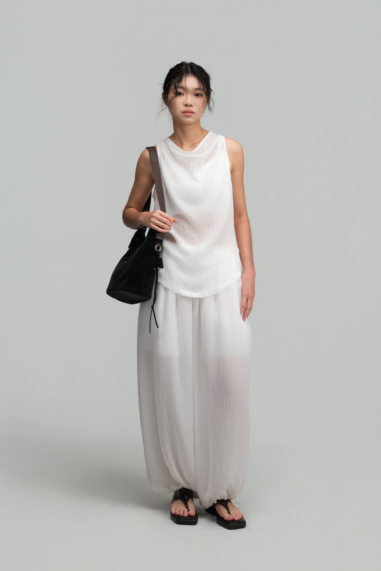 Small Soft Snow Leather Bag (Black)