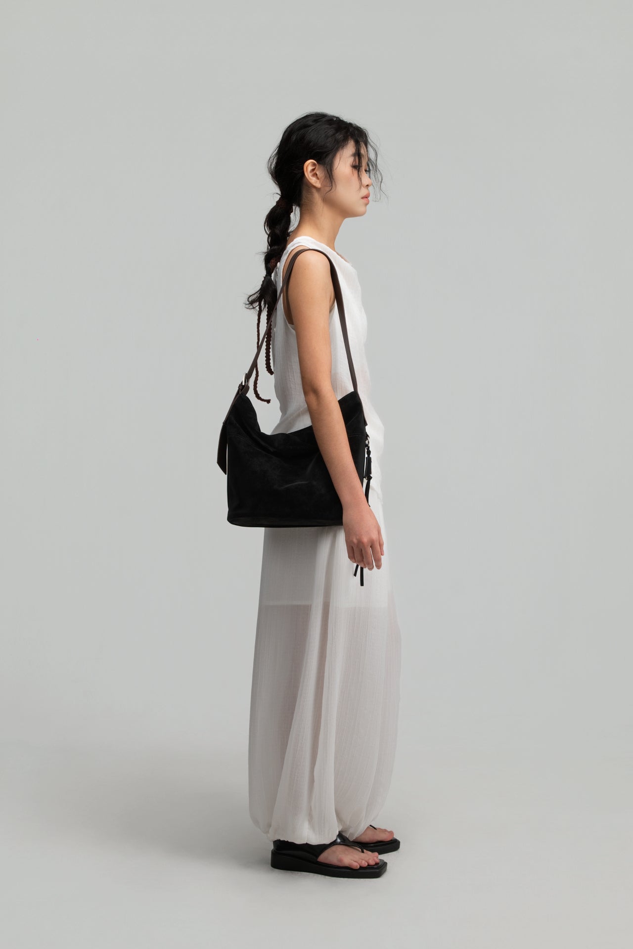 Small Soft Snow Leather Bag (Black)