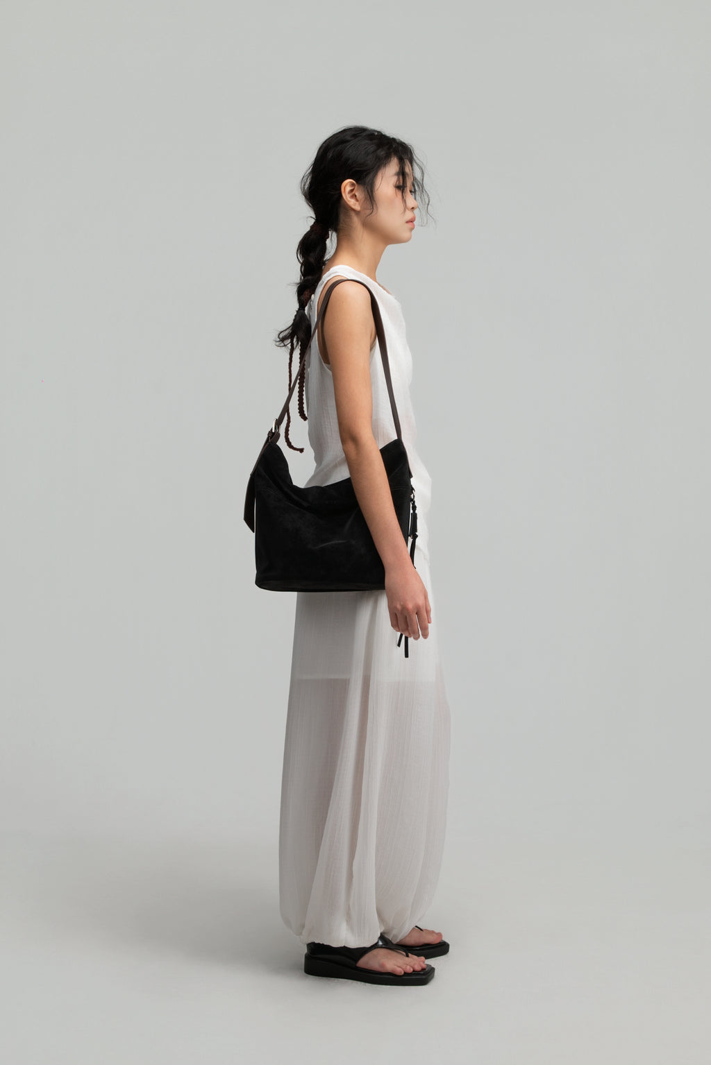 Small Soft Snow Leather Bag (Black)