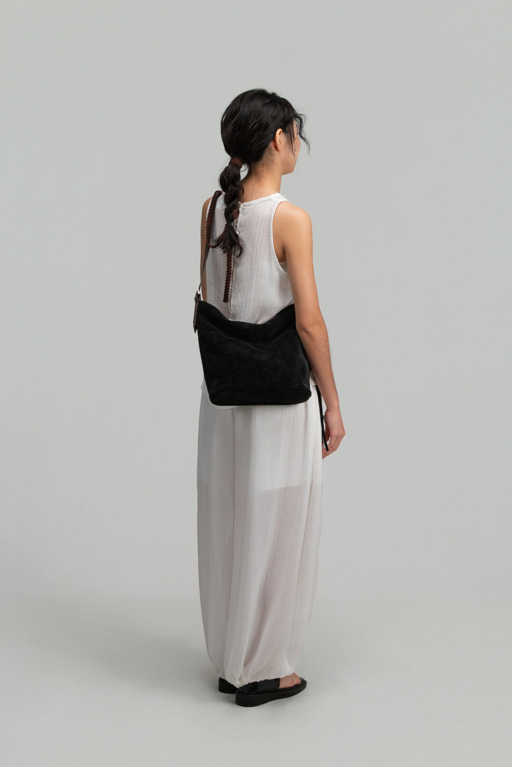 Small Soft Snow Leather Bag (Black)