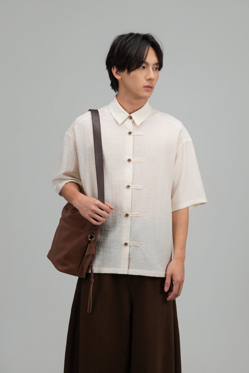 Small Soft Snow Leather Bag (Brown)