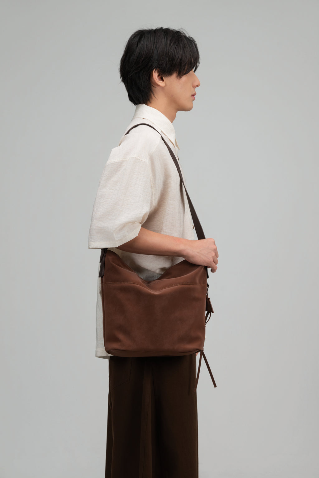 Small Soft Snow Leather Bag (Brown)