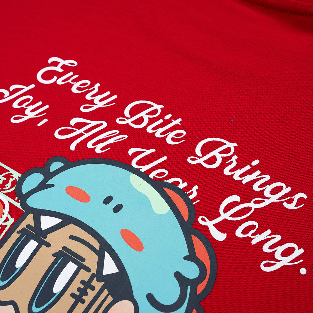 Snack Mascot Broad Tee – Ruby Red