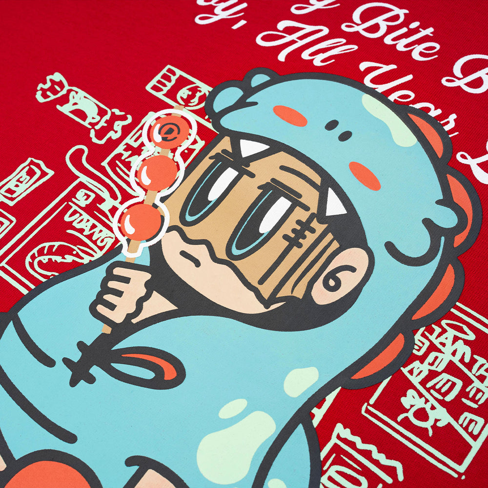 Snack Mascot Broad Tee – Ruby Red