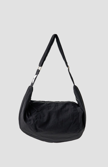 Croissant Nylon Crossbody Bag (Black)