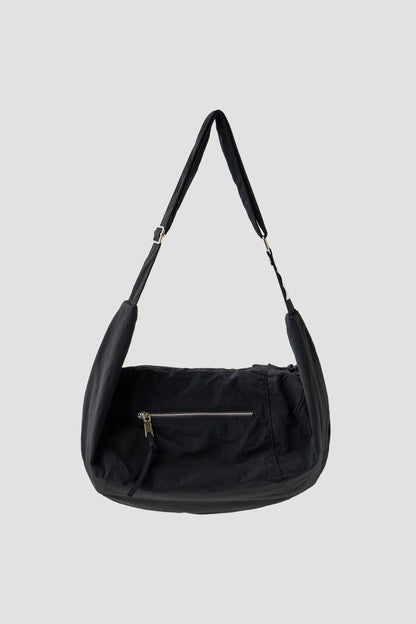 Croissant Nylon Crossbody Bag (Black)