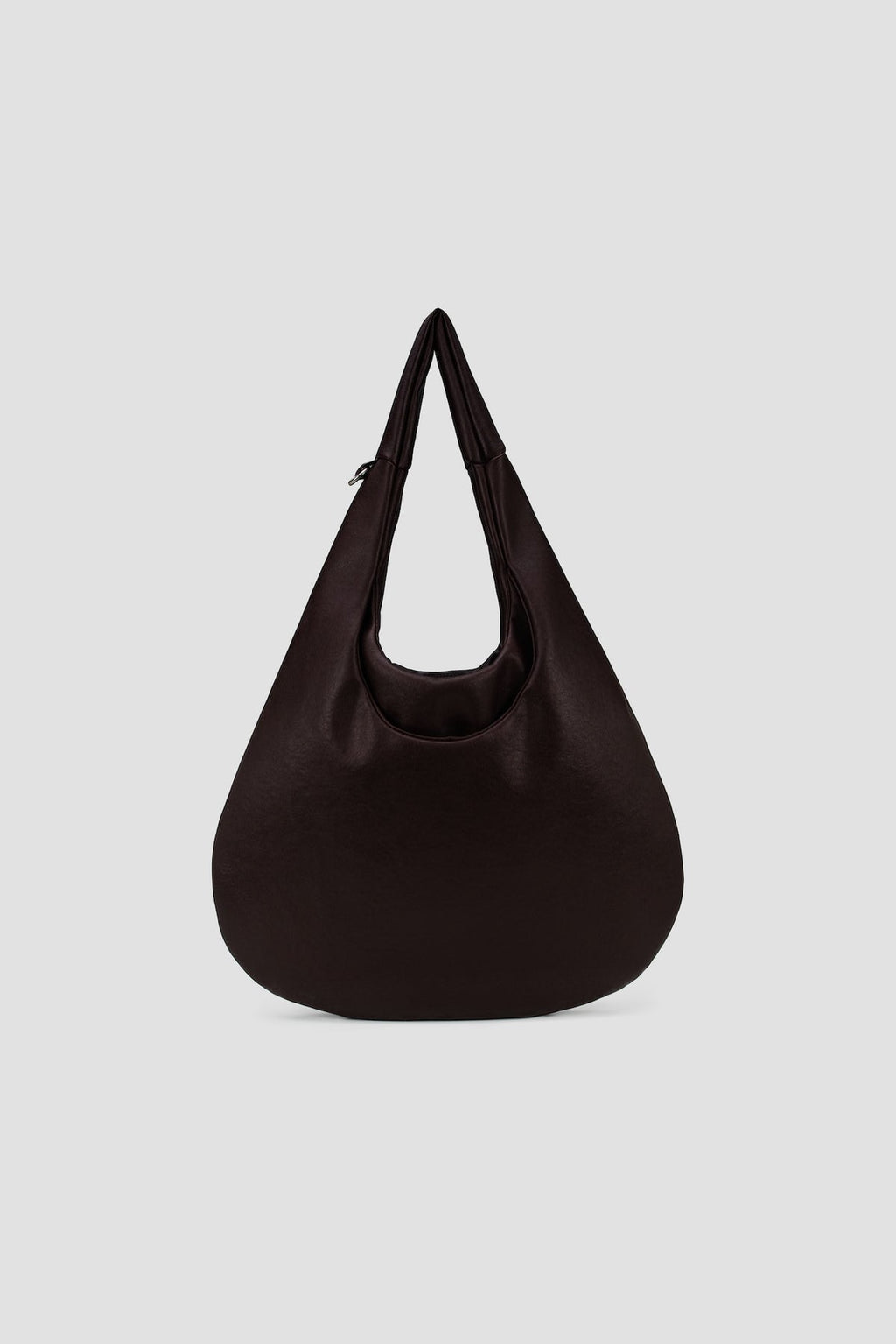 Medium Egg Leather Tote (Dark Brown)