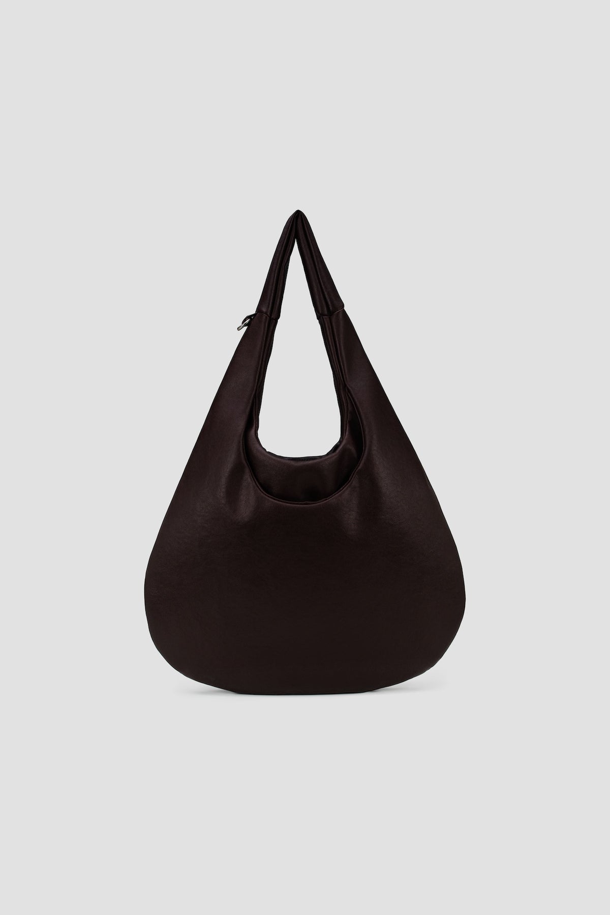 Medium Egg Leather Tote (Dark Brown)