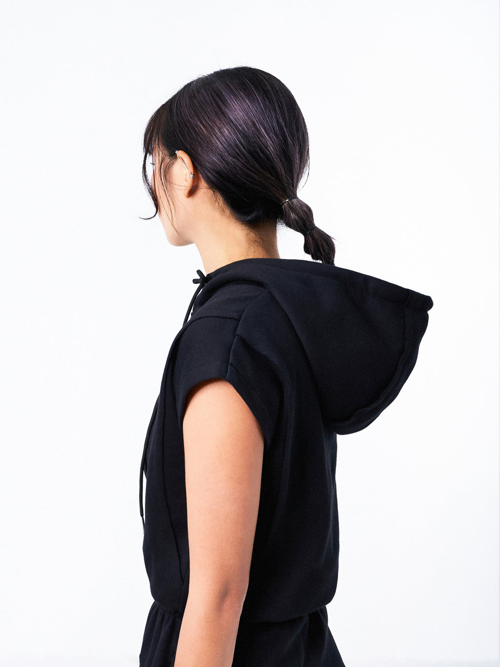 Rough Cut Hooded Dress