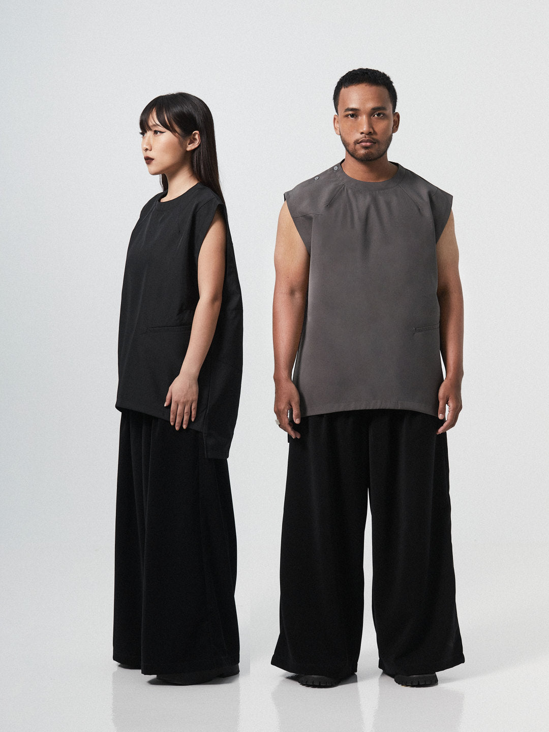 Sophisticated Pleat Sleeveless | Grey