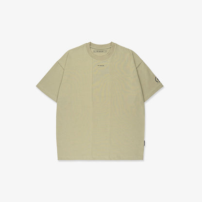 Panelled Drop Shoulder Oversized Tee - Khaki Green