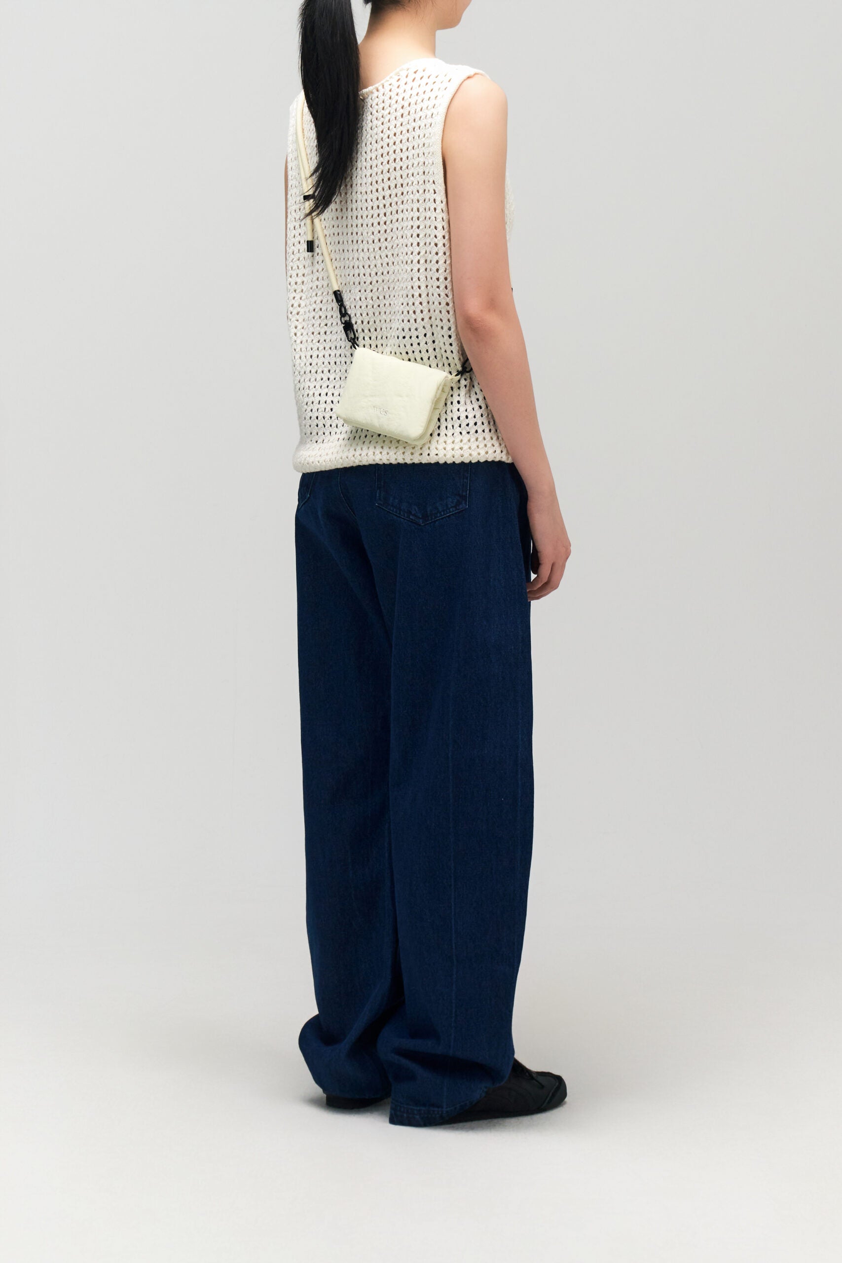 Mini Nylon Cushion Pouch (Off White)