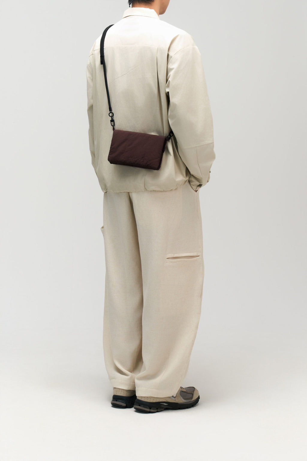 Small Nylon Cushion Pouch (Brown)