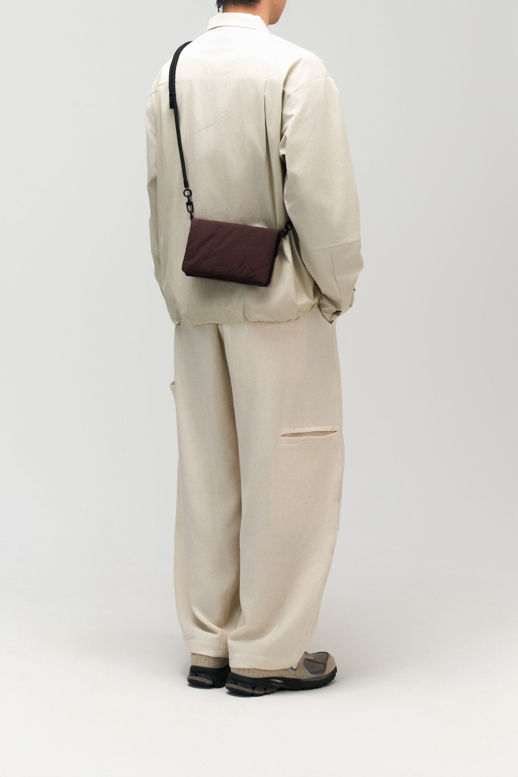 Small Nylon Cushion Pouch (Brown)