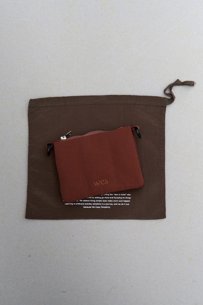 Small Nylon Cushion Pouch (Chestnut)