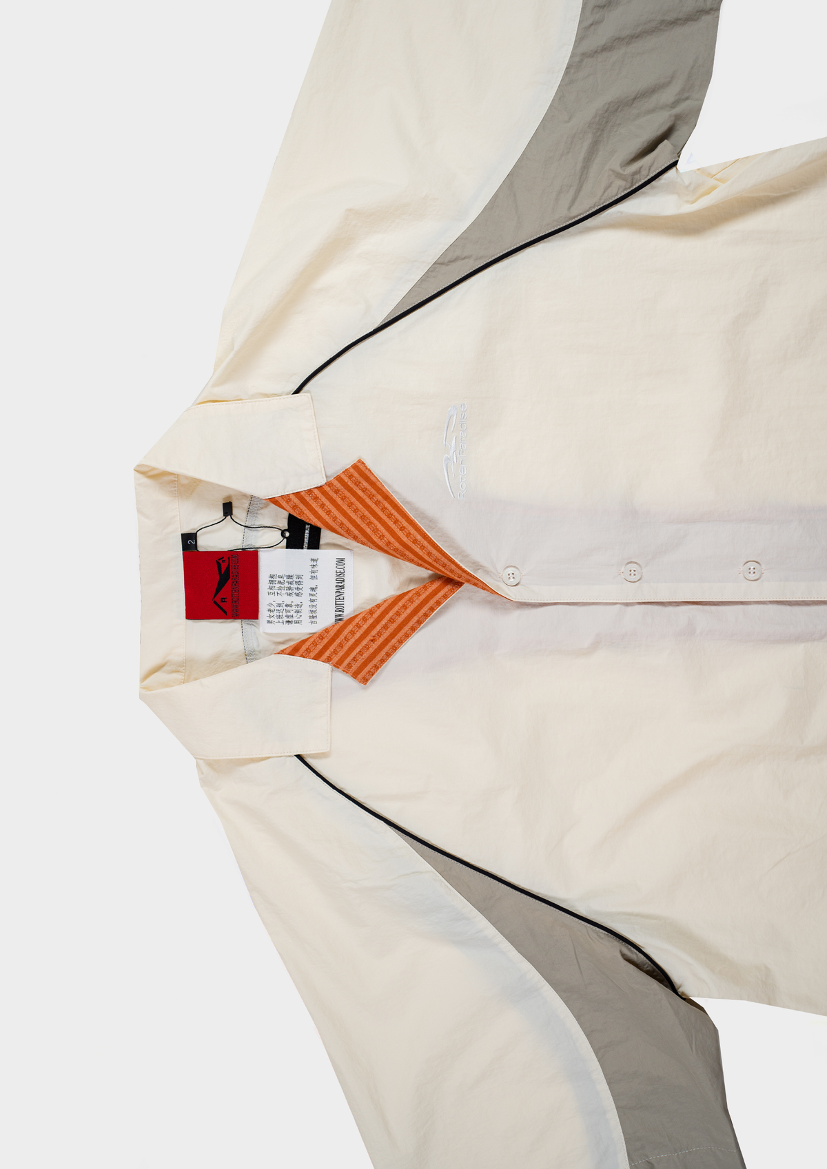 Papa Contrast Boxy Shirt Beige