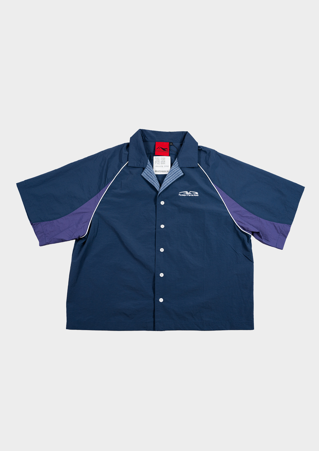 Papa Contrast Boxy Shirt Navy