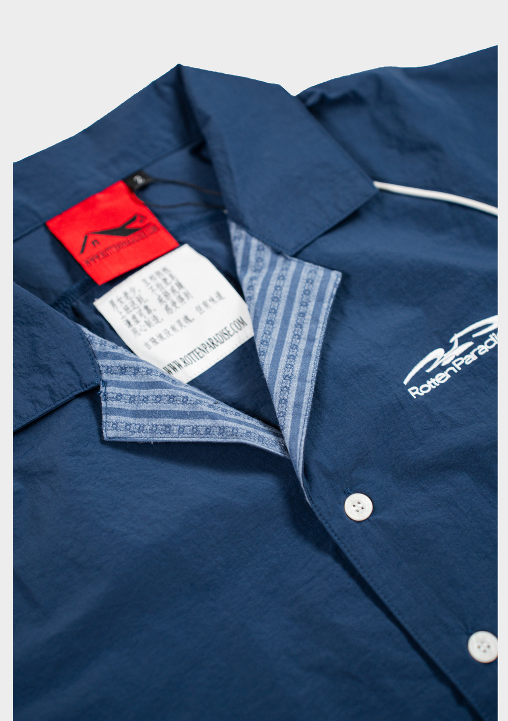 Papa Contrast Boxy Shirt Navy