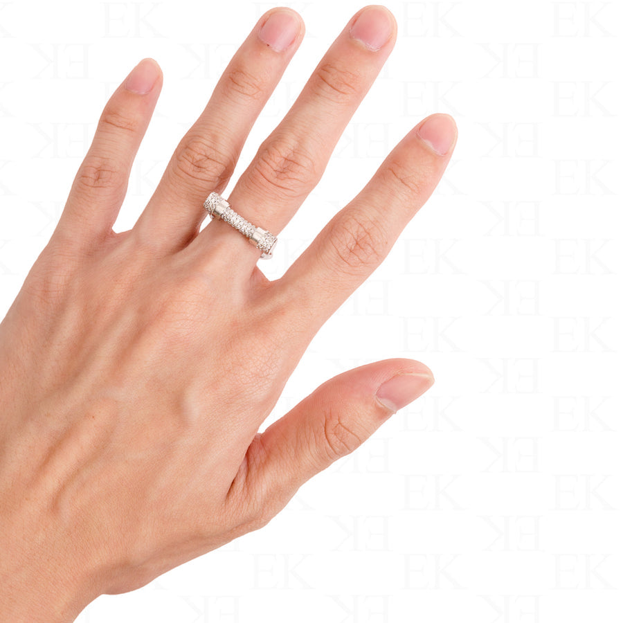 Dumbbell Ring Silver