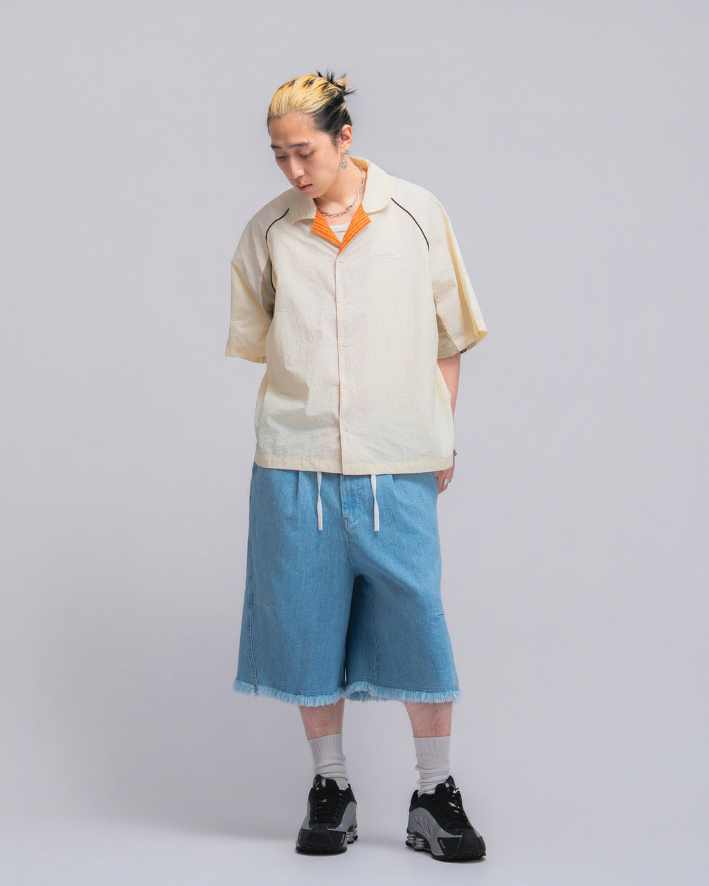 Papa Contrast Boxy Shirt Beige