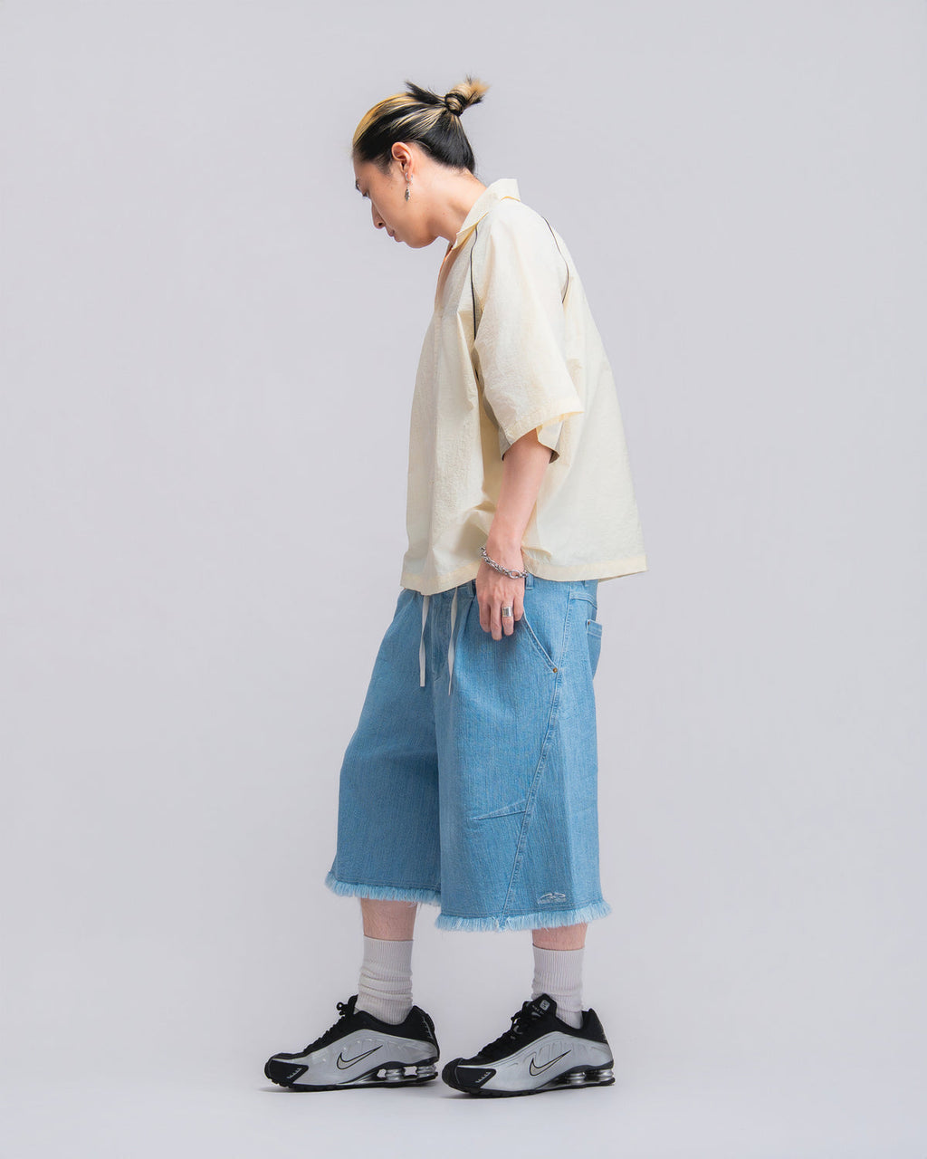 Papa Contrast Boxy Shirt Beige