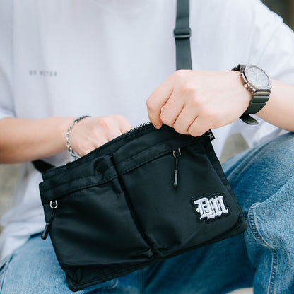 Scripted Initials Sling Bag - Black